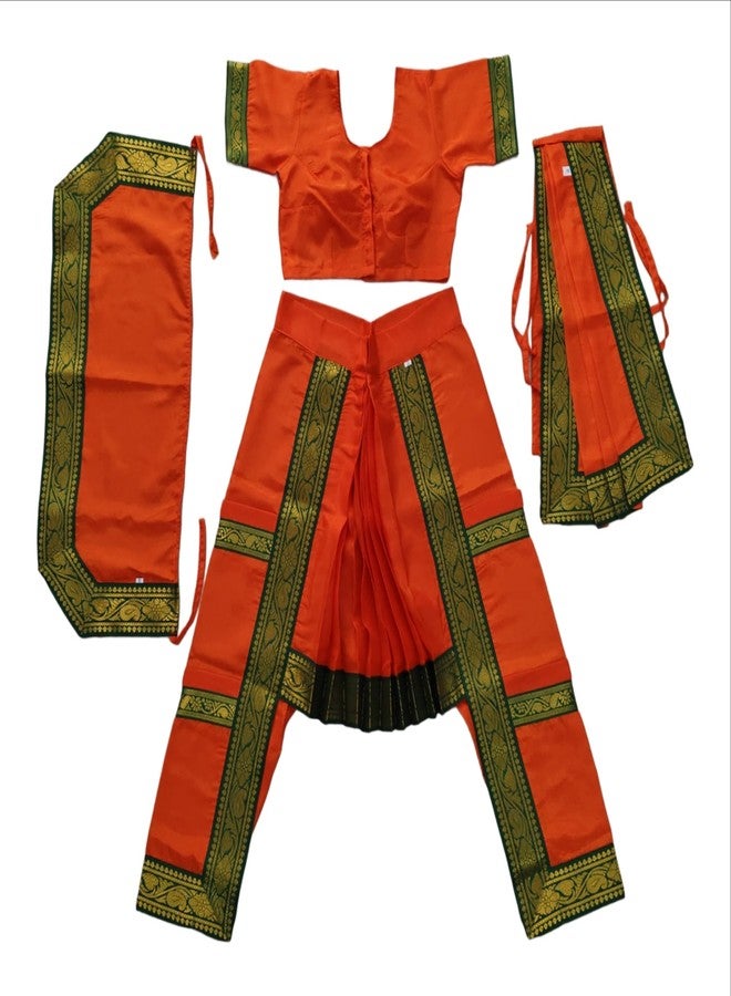 FANY Bharatnatyam Classical Costume for Girls| Dance Fancy Dress Competitions| Annual Functions| School Events. - Image 1